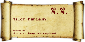 Milch Mariann névjegykártya